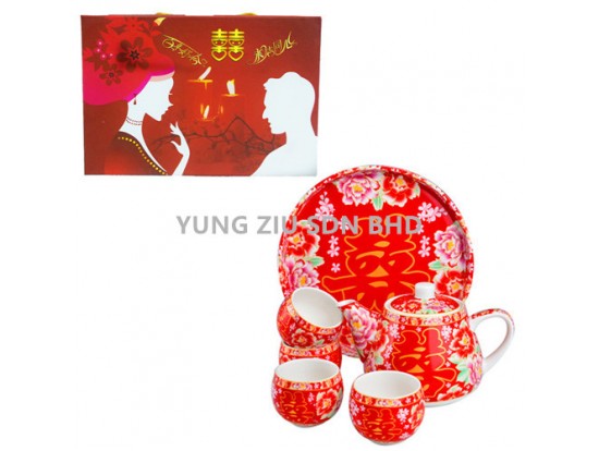 DOUBLE HAPPINESS CERAMIC CUP SET(1SET)CNY(9369)